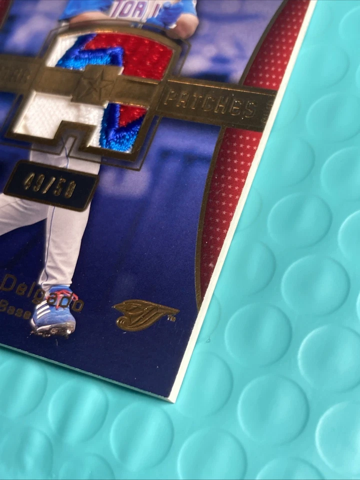 2004 Upper Deck SP All Star Game Used Patch Blue Jays Carlos Delgado # 49 / 50 - Image 4 of 4