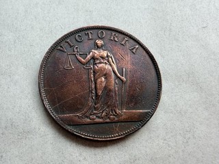 {506} AUSTRALIAN 1 Penny Geo. Petty Melbourne; Victoria. 1860