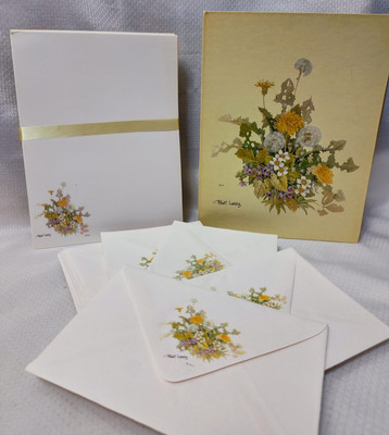 Vintage Boxed Stationery*Robert Laessig Floral Art*Writing Paper & Envelopes*