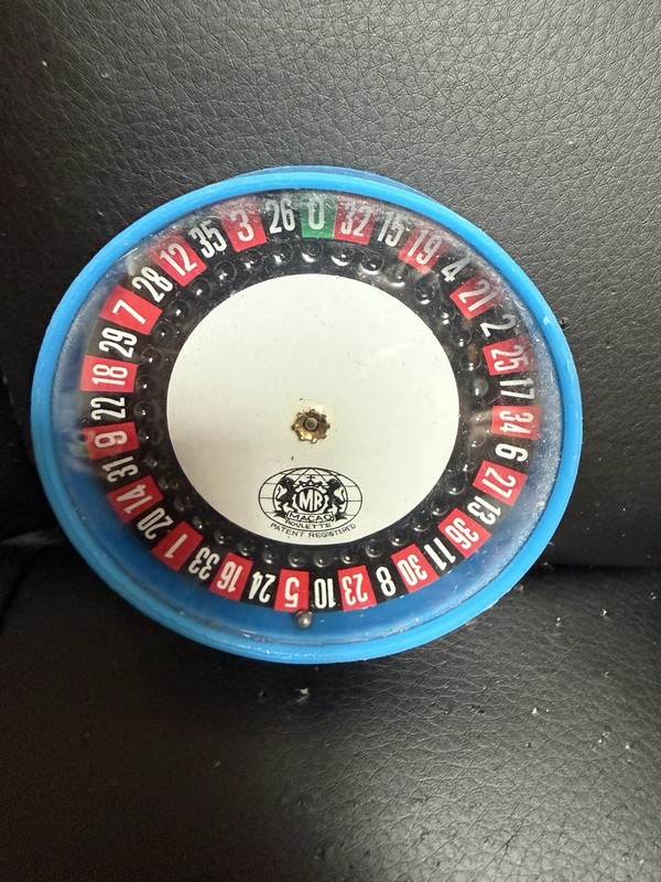 Vintage Mr. Macao miniature Roulette Wheel Made in Japan mini casino game