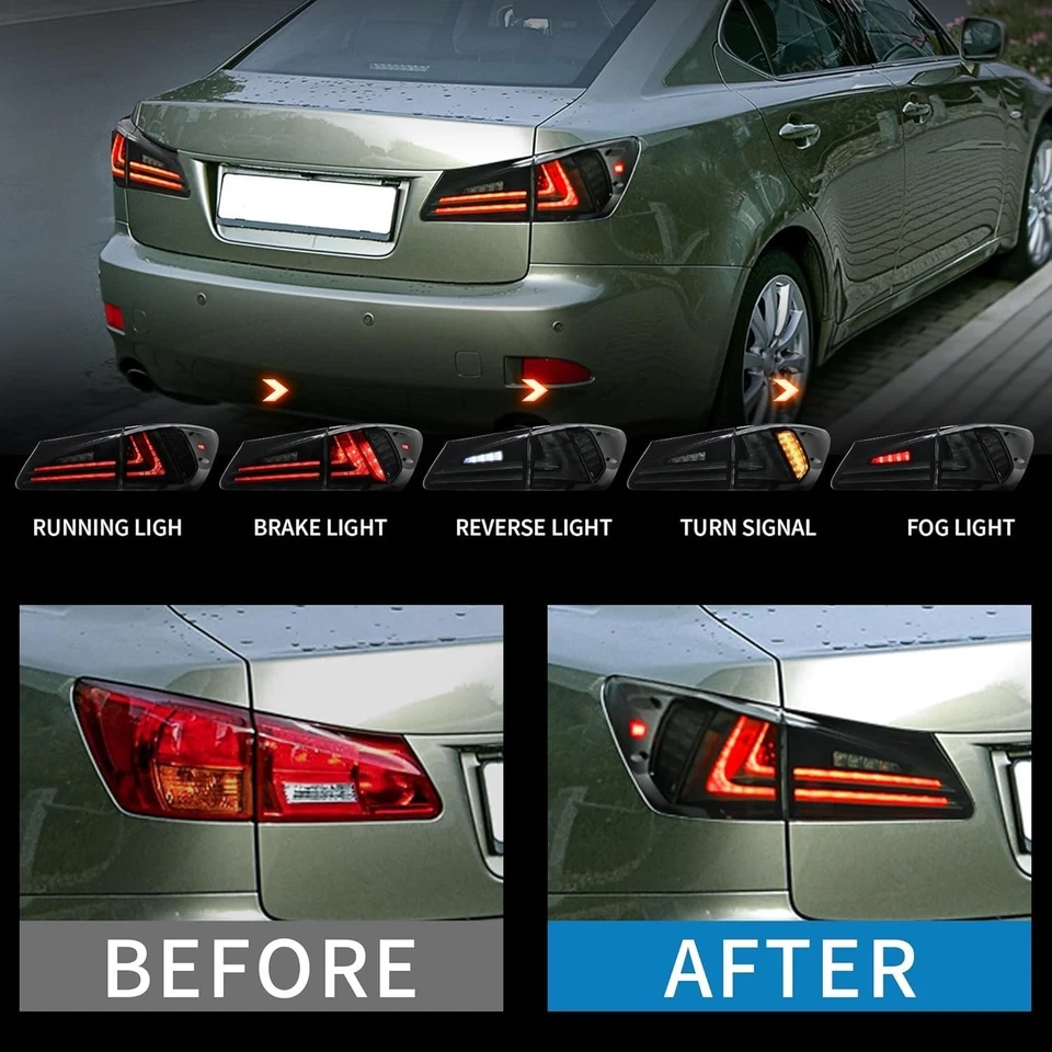 Par de luces traseras LED ahumadas L+R para Lexus IS250 IS350 ISF 2006-2013 Foto 3 de 4