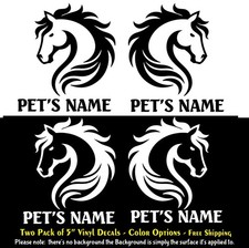Horse With Custom Name 2 Pack Of 5 Vinyl Decals Window Laptop Tablet Tumbler
