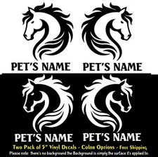 Horse with Custom Name 2 Pack of 5" Vinyl Decals Window Laptop Tablet Tumbler