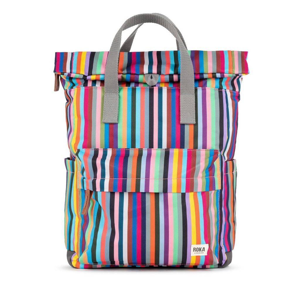 Roka Canfield B Recycled Canvas Medium Weather Resistant Backpack Bag Multi S...