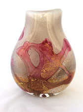 SAM HERMAN INSPIRED ART GLASS SIGNED & DATED 1996 LARGE 29CM TALL VASE _ VGC
