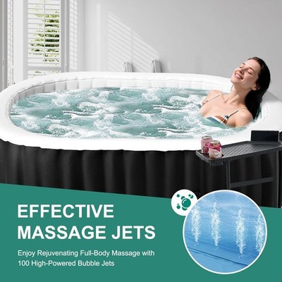 NAIZEA Hot Tub 4 Person Portable Blow Up Hot Tub Portable Spa 120