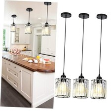 3-Piece Pendant Lights Kitchen Island, Elegant Modern Island Lights 3 PC Black