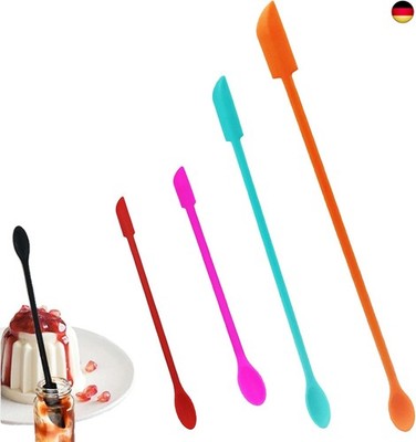4 Stück Mini Silikon Spatel Multifunktionale Wiederverwendbare Gummi Spatel für 