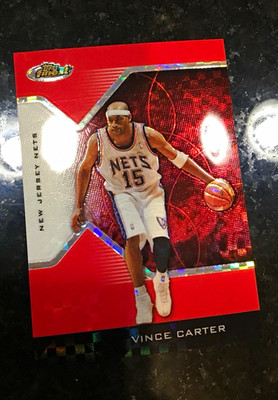 2004-05 Topps Finest Vince Carter Nets #10 Red X-Fractor 64/99