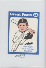 1972 Laughlin Great Feats Blue Border Pinky Higgins #11 0q3
