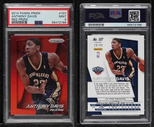 2014-15 Panini Prizm Red Prizm /49 Anthony Davis #107 PSA 9 MINT