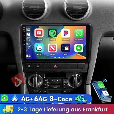 Für Audi A3 8P 2003-2013 S3 RS3 Autoradio GPS Navi 4+64G Android 14 Carplay DAB+