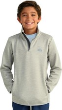 HUK boys Coldfront 1/4 Zip, Performance Fishing Medium, Harbor Mist Heather