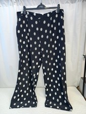 ❤️ F&F Black And White Spotty Wide Leg Trousers Size 22 Vgc