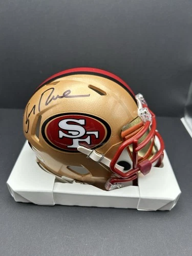 Jerry Rice Signed 49ers Gold Mini Helmet & Visor Riddell Player Hologram COA