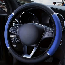 Faux Leather Steering Wheel Cover 2 Tone - Blueblack Or Grayblack Faux Leather Steering Wheel Cover 2 Tone - Blueblack Or Grayblack