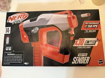 NEW Nerf Pro SENDER Blaster Gun - Shoots Up To 150 FPS! x30 Half Length Darts