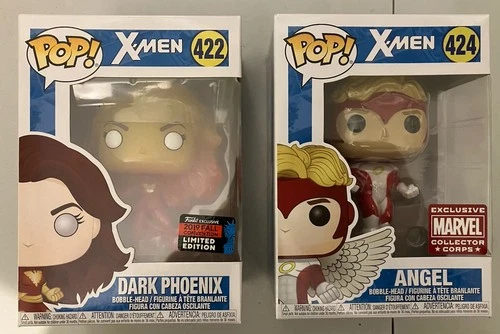 X-Men - 2 Funko Pop Lot - Dark Phoenix Angel - Marvel Collector Corps