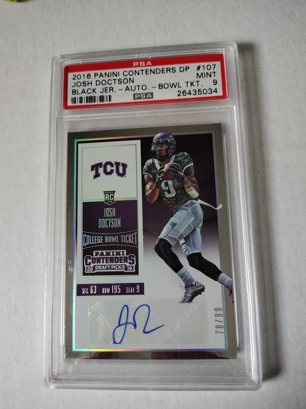 2016 Contenders Draft Picks Josh Doctson Bowl Ticket RC Auto #/99 PSA 9 