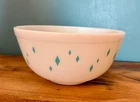 1950s Pyrex Dainty Maid Turquoise Diamonds Mixing Bowl