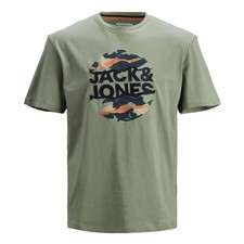 Image of JACK&JONES Men's Classic Logo T-Shirt Crew Neck Regular Fit, Sea Spray, Size XS