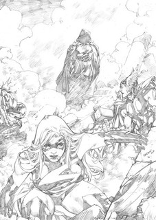 Avengers vs Dr Doom (11"x17") Original Art by Gardenio Ed Benes Studio