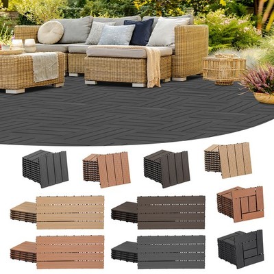 WPC Terrassenfliesen 30/60 cm Garten 1-10㎡ Holzfliesen Balkonfliesen Klickfliese