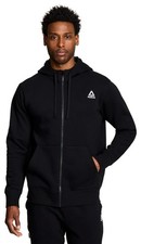REEBOK RBK Fleece Full Zip Hoodie Black Hooded Logo Pockets Men's Size S