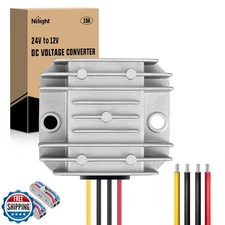 Nilight 24V to 12V Voltage Converter 120W 10A Regulator Step Down to 12VDC Wa