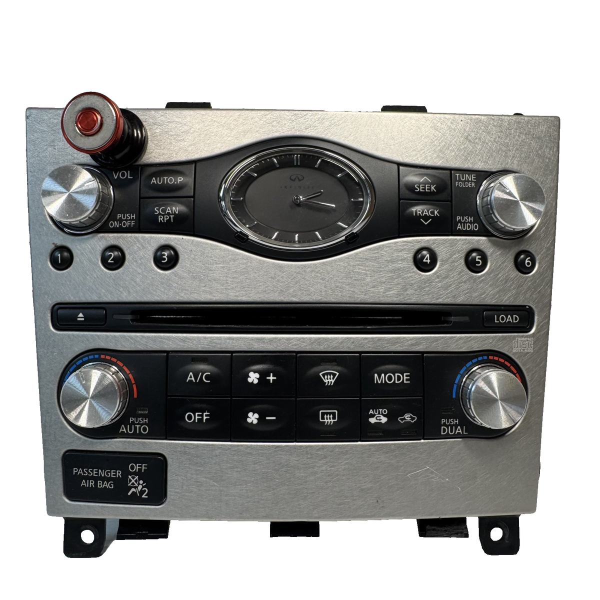 07 - 09 INFINITI G37 Temperature and Audio Control Panel w Clock