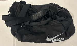 Nike Dodge Lacrosse Duffel Bag Black Sport Equipment Gear Bag Ventilated 60L