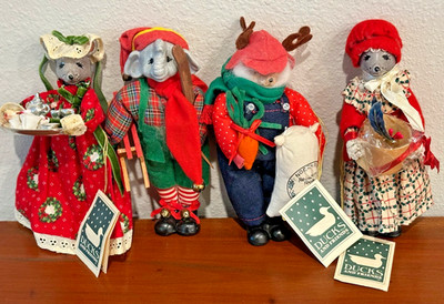 Lot of 4 Just Ducky Ducks and Friends Figure Bear, Elephant, Mice