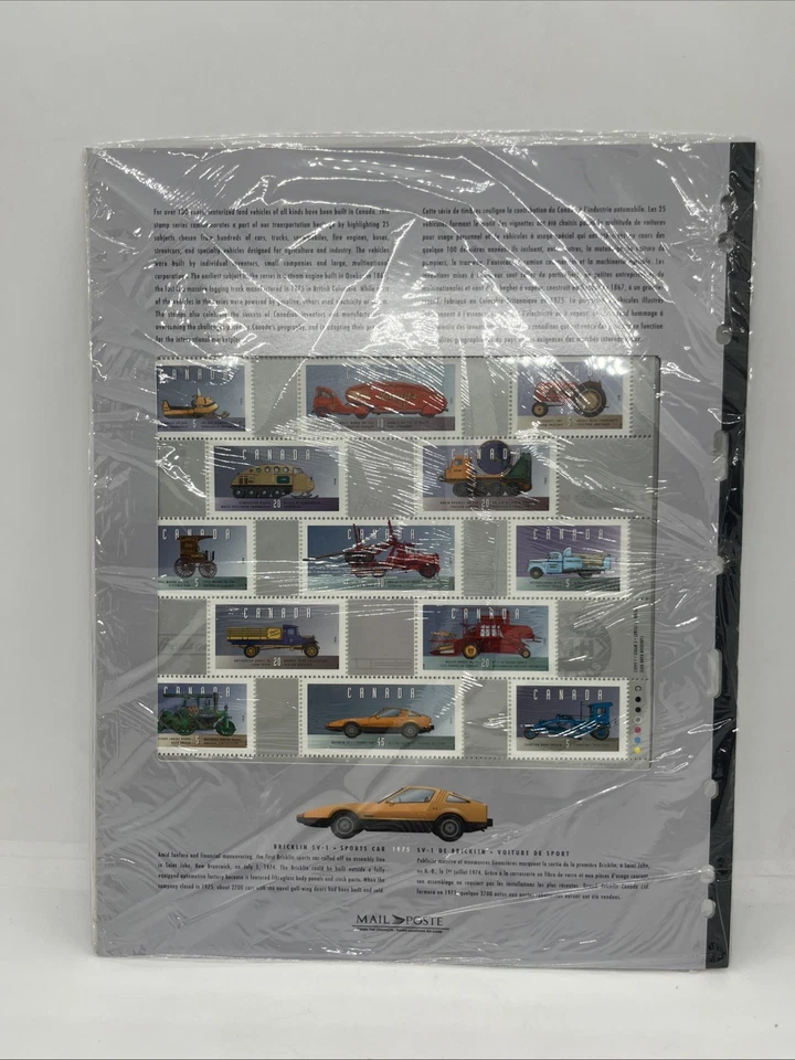 1993-1996 CANADA HISTORIC LAND VEHICLES CAPEX SHEET 25 STAMPS MINT NEVER HINGED - Image 2 of 3