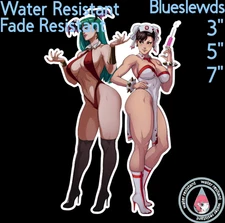 Morrigan Aensland & Chun-Li 3"/5"/7" Lewd Anime Laptop Bottle Sticker