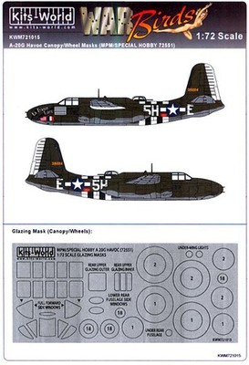 Kits World Decals 1/72 A-20G HAVOC CANOPY & WHEELS PAINT MASK Special Hobby/MPM