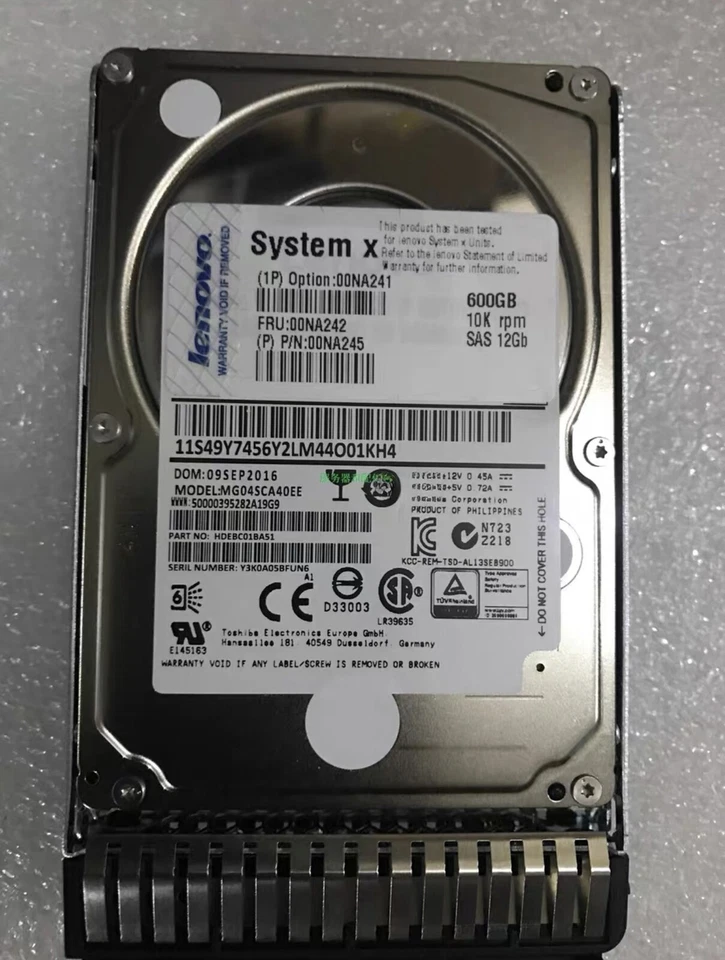 IBM 00NA242 00NA241 00NA245 600GB 10K SAS 12Gb 2.5in x3650 M5 System HDD Drive - Image 3 of 4