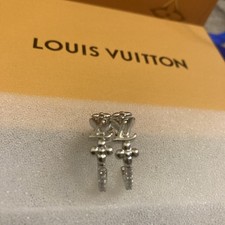 Louis Vuitton LV Silver Earring Stud with Box Excellent Condition