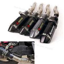 For Honda CBR300R CB300F Exhaust Tips Black Muffler Mid Pipe Slip on 51MM System