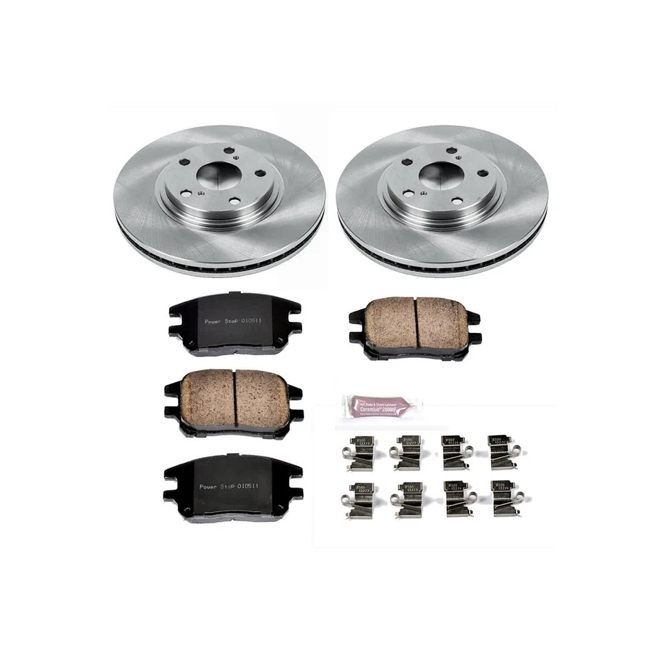Kits de discos y pastillas de freno Powerstop KOE1146 juego de 2 ruedas delanteras para Lexus RX300 Foto 4 de 4