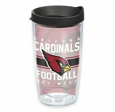 Arizona Cardinals 16oz Tervis Tumbler with Lid-Gridiron Wrap-Made in USA-New