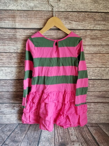 Mini Boden Striped Tiered Ruffle Dress Size 5-6Y pink green SEE PICS - Picture 3 of 5