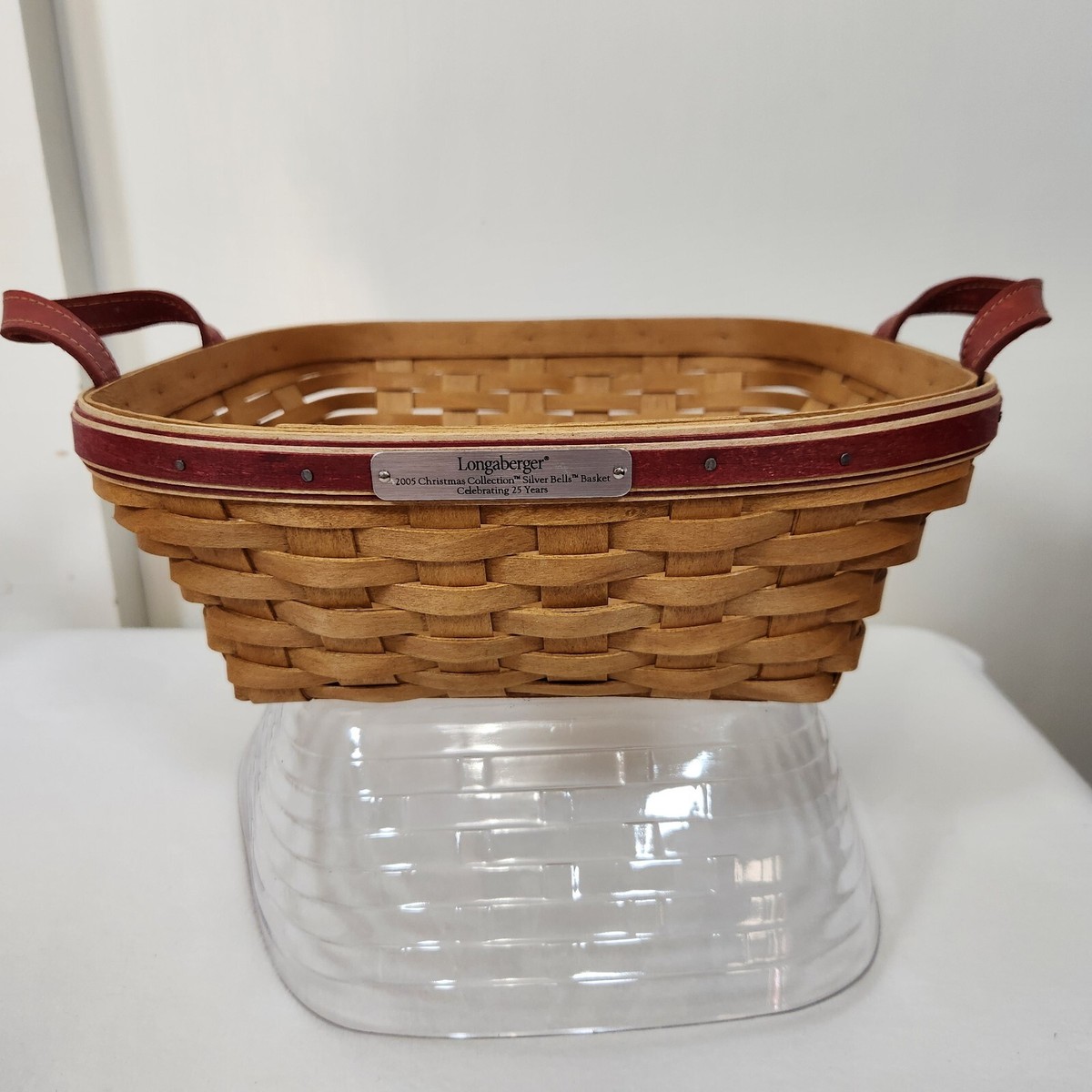 Longaberger 2005 Red Christmas Silver Bells Basket 25th
