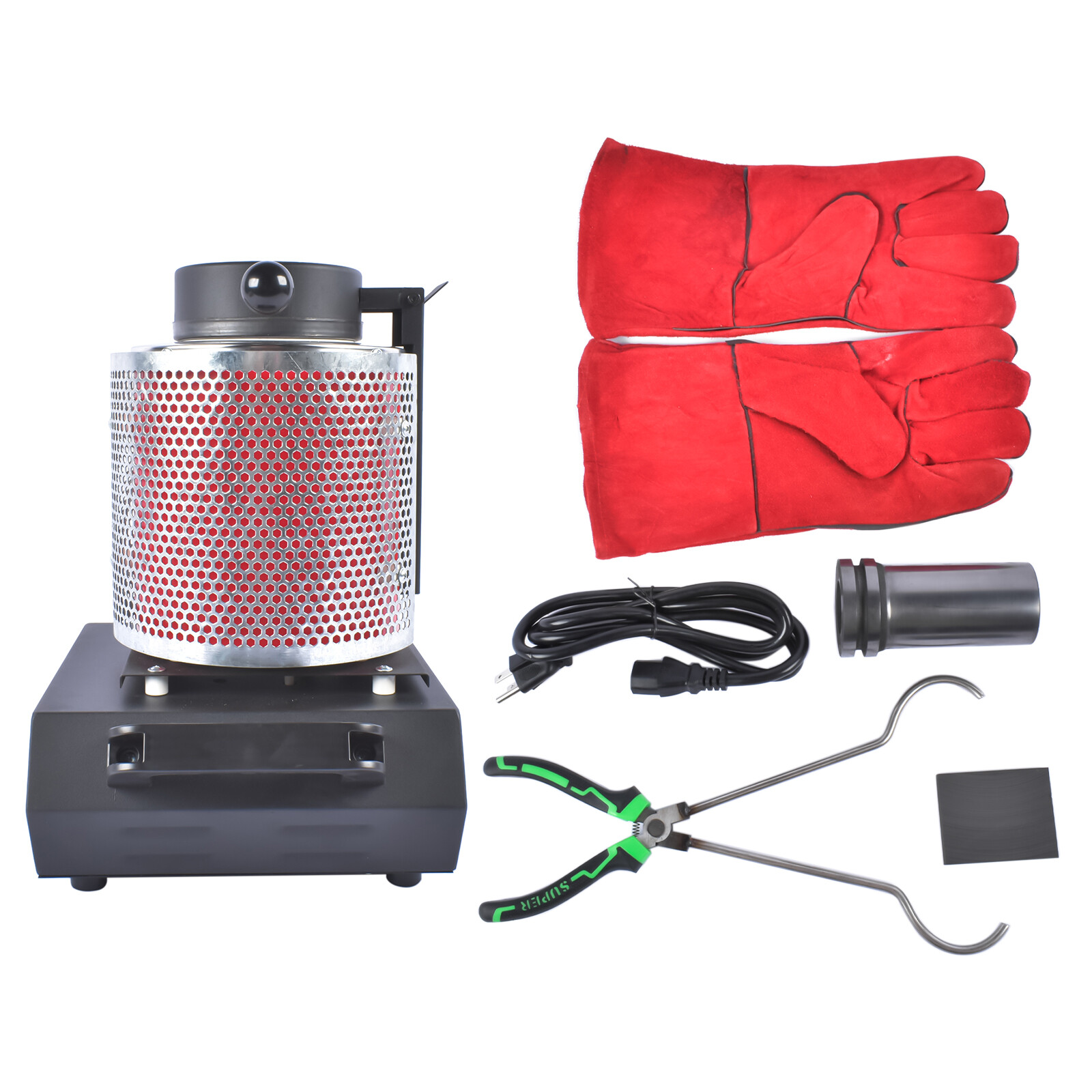 Gold Melting Furnace Kit 1 High-Temp Electric Foundry w/ With heat shield