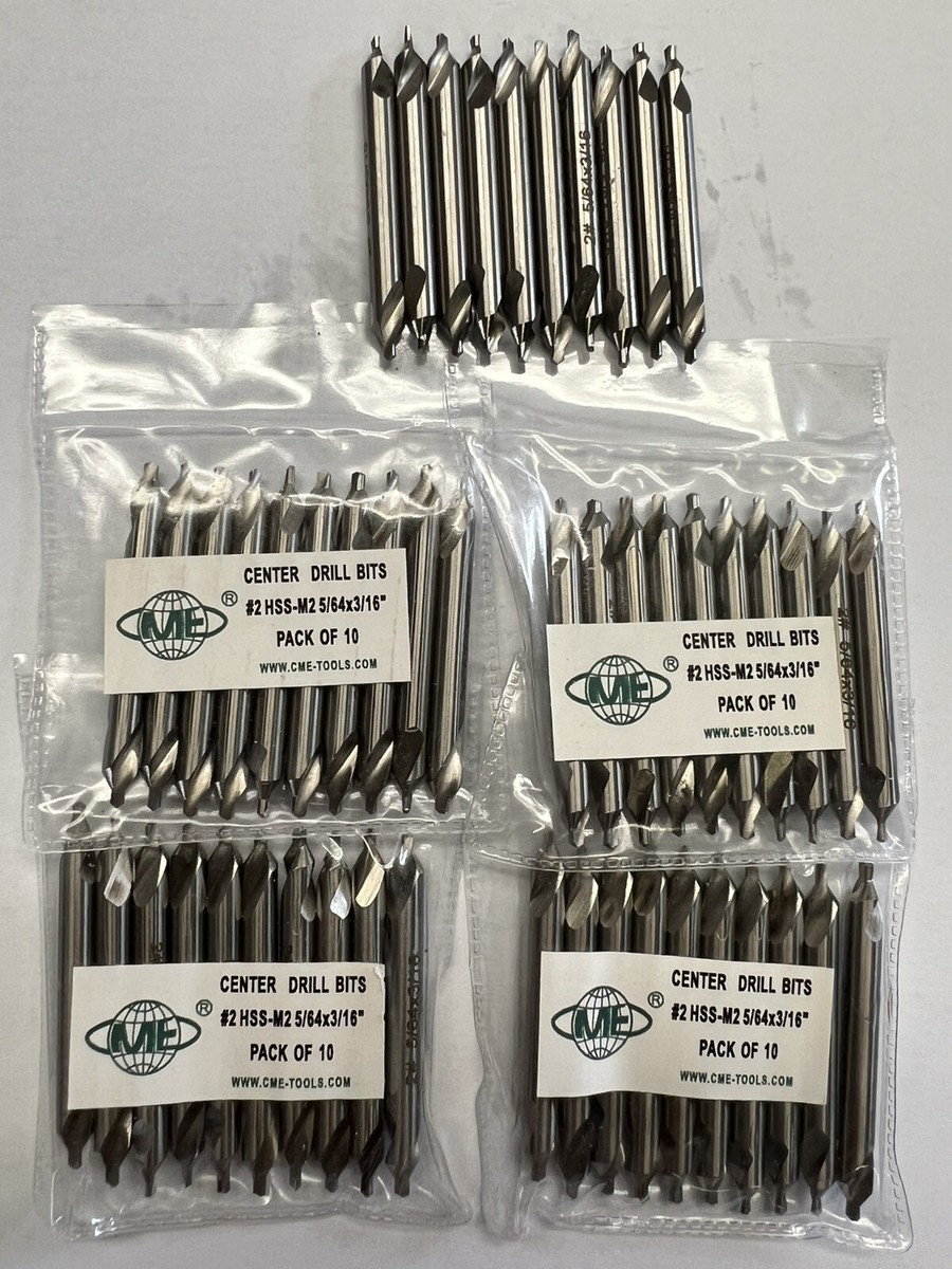 CME 20pc M2 HSS #4 Center Drills – 1/8x5/16x2-1/8, #530-400, Made In USA