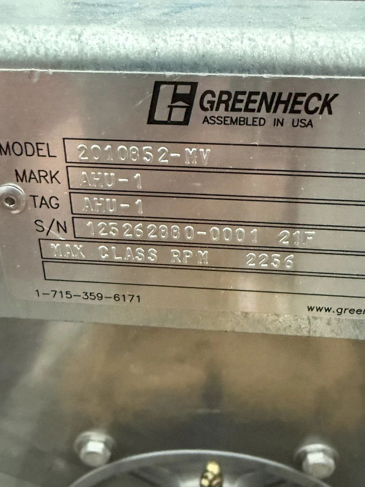 Greenheck Advanced Plenum HFan & Baldor Motor APH-1 24APM Nuevo 24”, CFM 913 Foto 4 de 4
