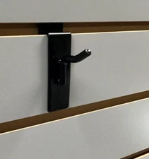 Set of 20 Black Color 1-Inch Metal Slatwall Hooks for Retail Display and Home