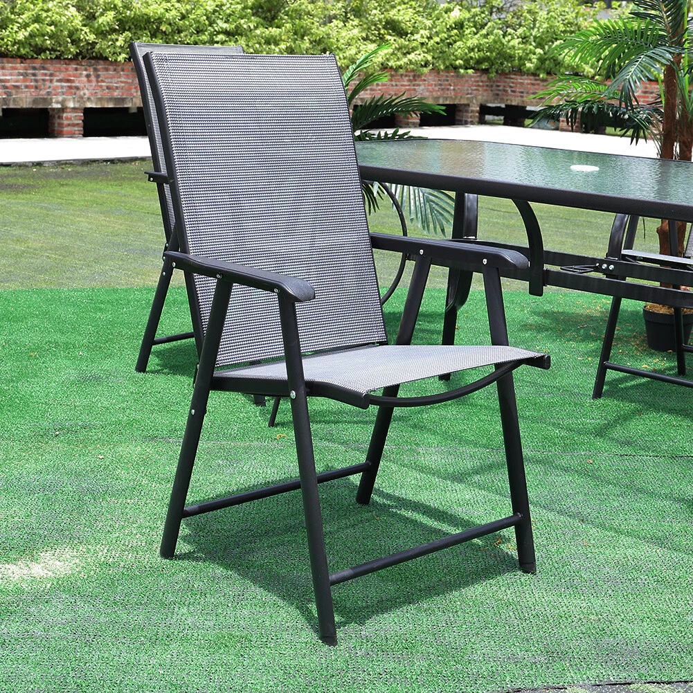 High back folding garden chairs deals