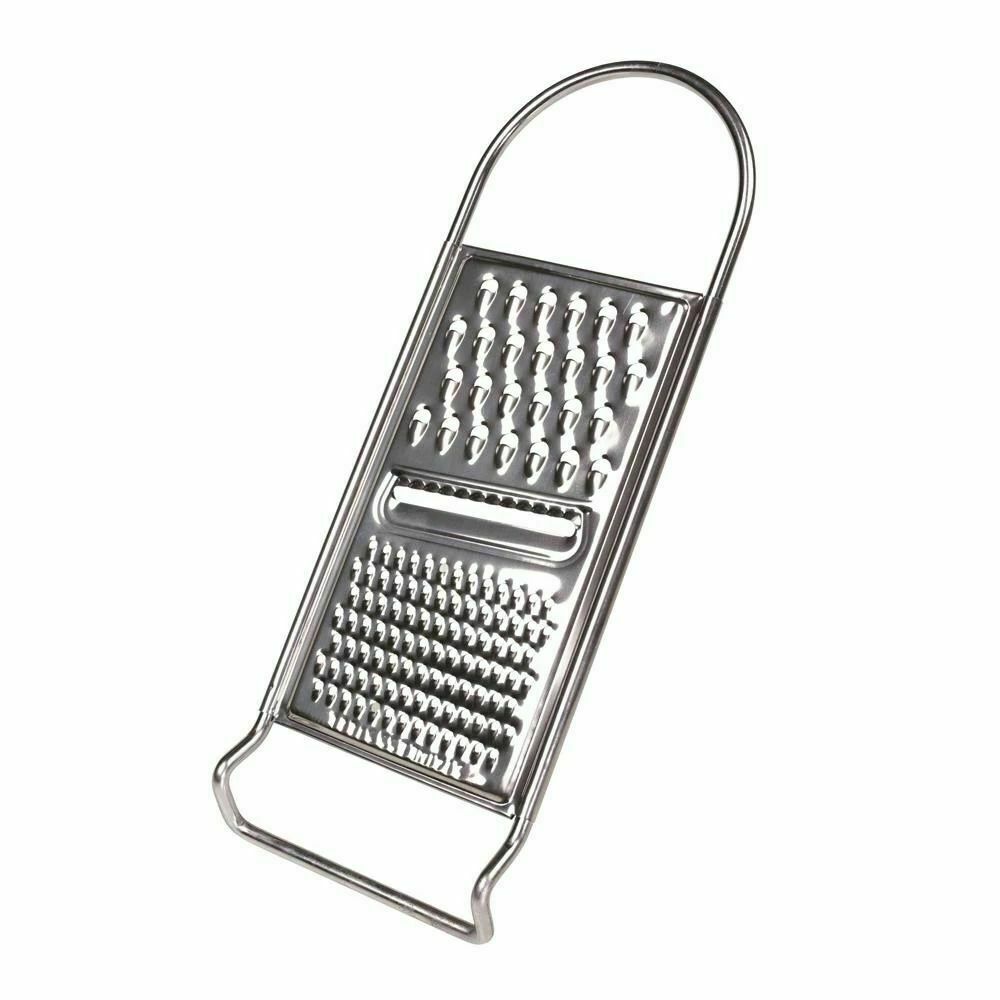 Chef Aid 3 Way Stainless Steel Flat Cheese Grater with Handles