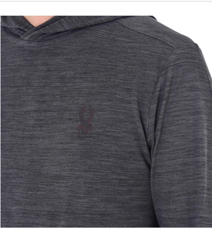 Spyder Performance leichter Hoodie für Herren. 4-Wege Stretch, schnelltrocknend. Grau Gr-L - Bild 4 von 4