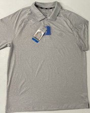 HURLEY Mens Soft Stretch Moisture Wicking Performance Golf Polo Shirt LARGE GRAY